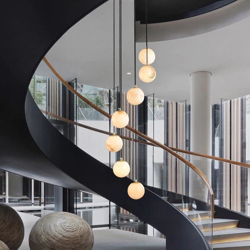 Alabaster Global Wavy Chandelier - Ginkgo Petal