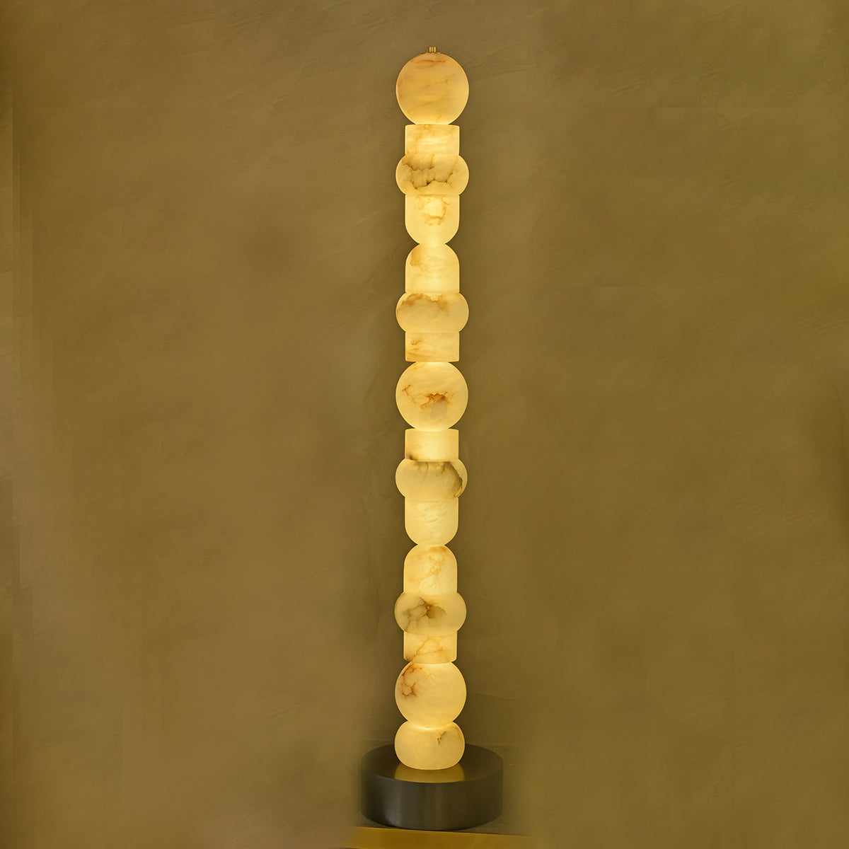 Snowflake Stone Column Stacked Floor Lamp