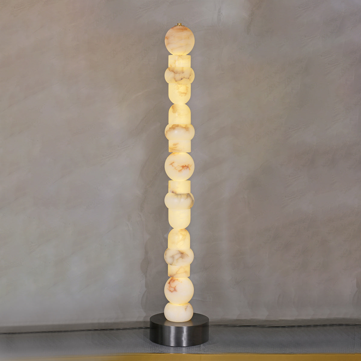 Snowflake Stone Column Stacked Floor Lamp