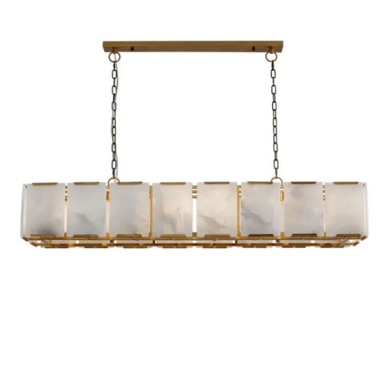 Ole Rectangle Chandelier Alabaster - Ginkgo Petal