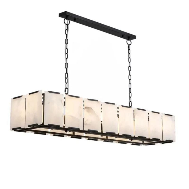 Ole Rectangle Chandelier Alabaster - Ginkgo Petal