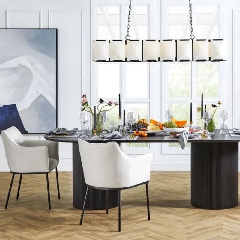 Ole Rectangle Chandelier Alabaster - Ginkgo Petal