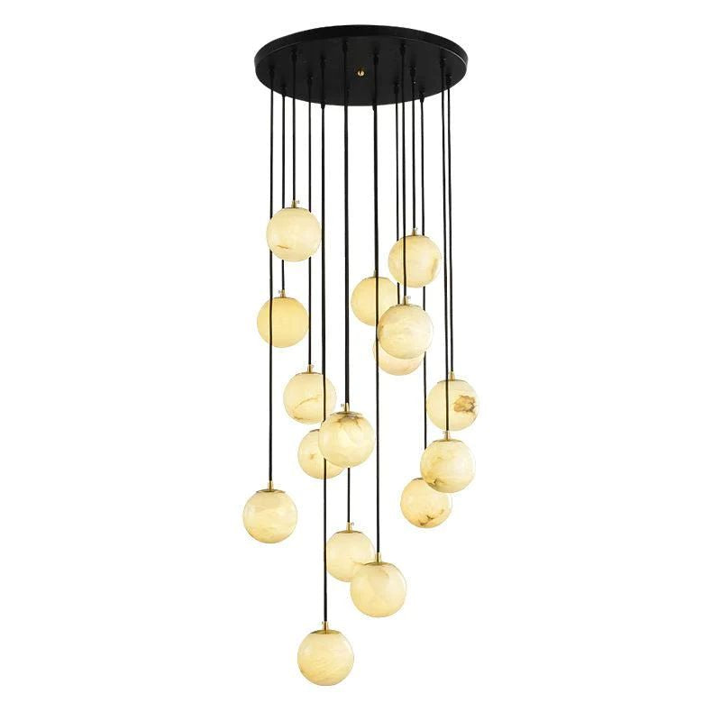 Alabaster Global Wavy Chandelier - Ginkgo Petal