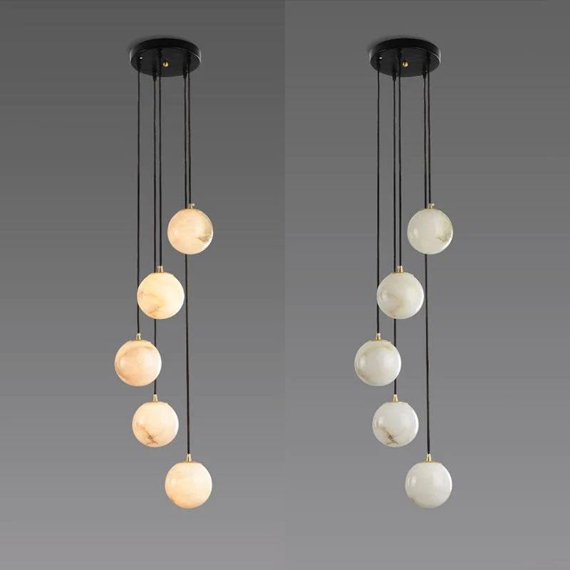 Alabaster Global Wavy Chandelier - Ginkgo Petal