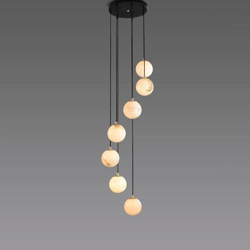 Alabaster Global Wavy Chandelier - Ginkgo Petal