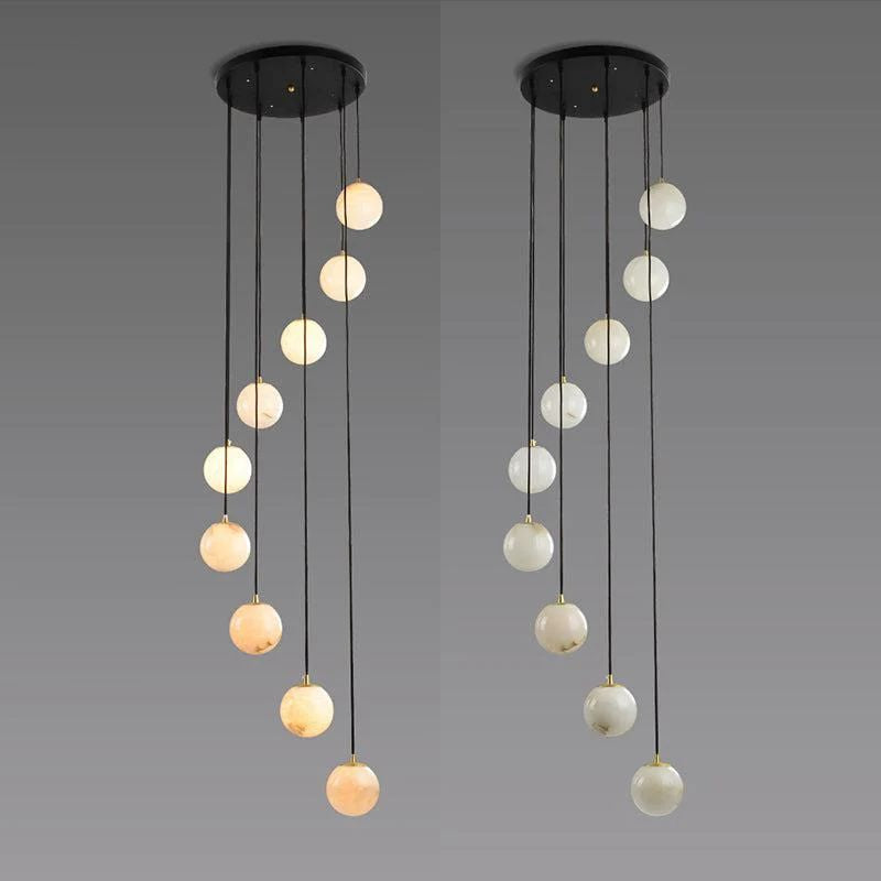 Alabaster Global Wavy Chandelier - Ginkgo Petal