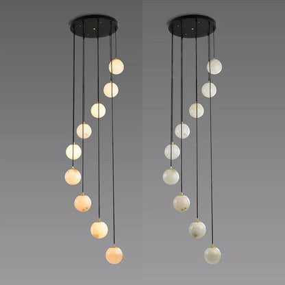 Alabaster Global Wavy Chandelier - Ginkgo Petal
