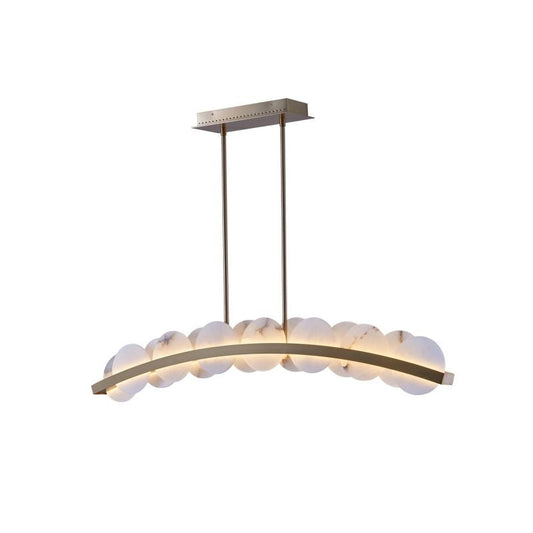 Alabaster Meridian Kitchen Island Chandelier 47" - Ginkgo Petal