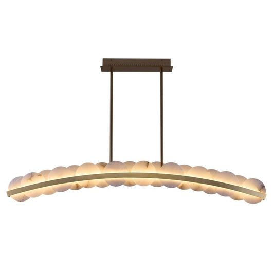 Alabaster Meridian Kitchen Island Chandelier 60" - Ginkgo Petal
