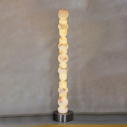 Snowflake Stone Column Stacked Floor Lamp