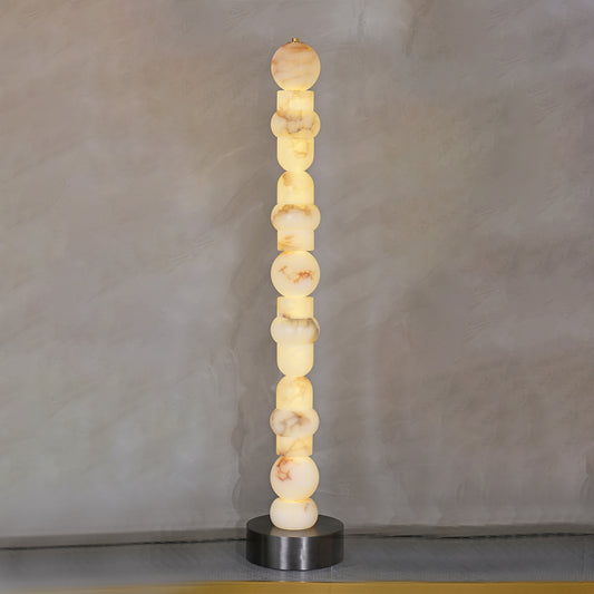 Snowflake Stone Column Stacked Floor Lamp