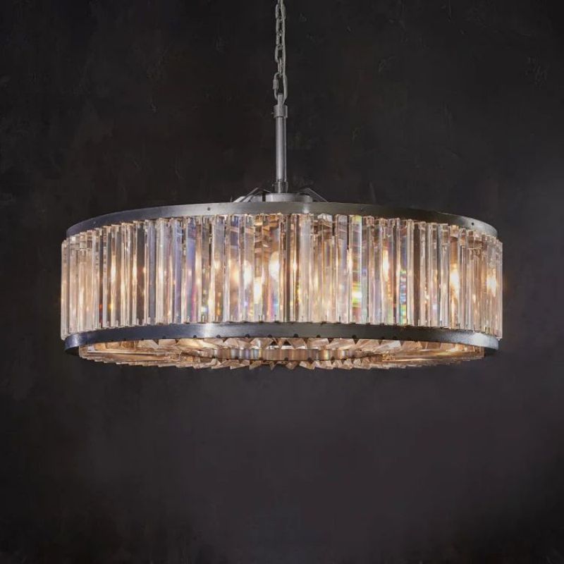 Lita Glass Round Chandelier - Ginkgo Petal