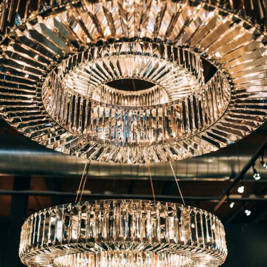 Lita Round Crystals Chandelier - Ginkgo Petal