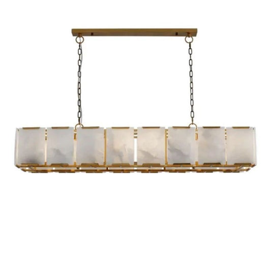 Ole Rectangle Chandelier Alabaster - Ginkgo Petal