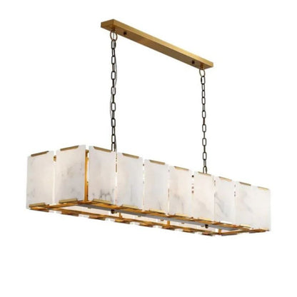 Ole Rectangle Chandelier Alabaster - Ginkgo Petal