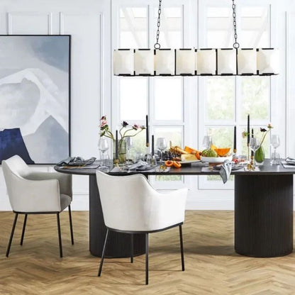 Ole Rectangle Chandelier Alabaster - Ginkgo Petal