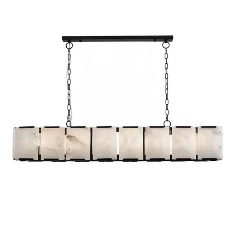 Ole Rectangle Chandelier Alabaster - Ginkgo Petal